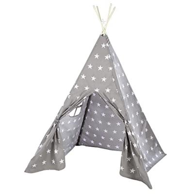 ROBA Tente De Jeu Indienne Tipi + Sac De Transport Little Stars Gris &Eacute;toil&eacute;
