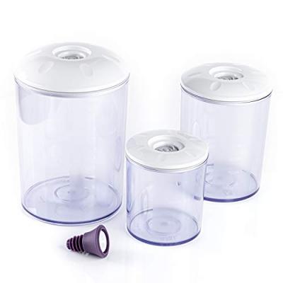 ROMMELSBACHER  MAGIC VAC Ensemble de R&eacute;cipient sous Vide Rond avec Couvercle 0,75 L/1,5 L/3 L