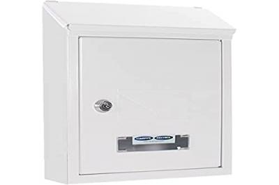  Rottner Udine Steel Post Box - White, 300x215x70 mm