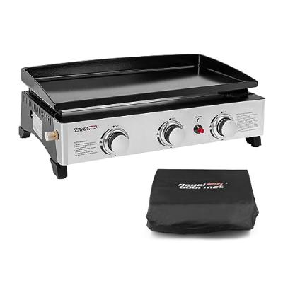ROYAL GOURMET Plancha Gaz en Acier Emaill&eacute; -3 Br&ucirc;leurs Puissance 7.5kW, Surface Cuisson 62,0 x 35,5 cm 