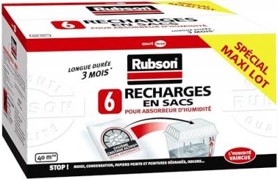 RUBSON  Recharge absorbeur - Lot de 6 - 1 kg