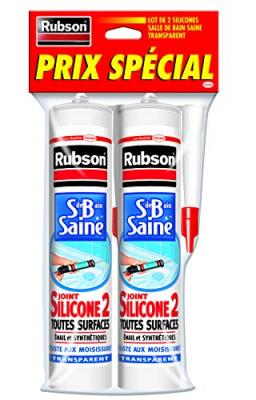RUBSON Lot de 2 mastic salle de bain  transparent 280ml