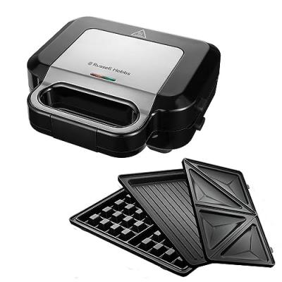 RUSSELL HOBBS  3-in-1 Sandwich Waffle Maker - Noir - 750W