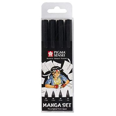 SAKURA  Pigma SENSEI Manches Set (4 plumes, noir)