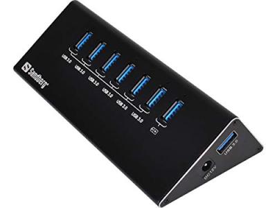 SANDBERG  Usb A 3.0 Hub 7 Ports Noir