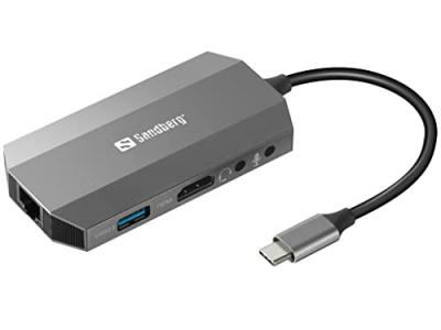 SANDBERG Station D'accueil De Voyage Usb-c 6 En 1 - 