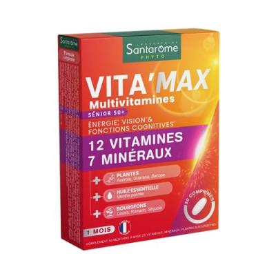 SANTAROME Multivitamines Senior 50+ 30 Comprim&eacute;s Vita'max 