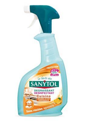 IDEAL Sanytol D&eacute;graissant D&eacute;sinfectant Protection Cuisine 500 ml - Lot de 4