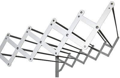 SAUVIC  S&eacute;choir a linge extensible plastifi&eacute; avec 10 barres de 80 cm - Blanc