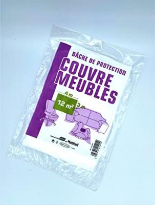 SAVY  4214001 B&acirc;che de protection meuble , Blanc, 3 x 4 m