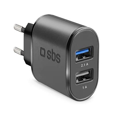 SBS Chargeur secteur Chargeur De Batterie Fast Charge Avec 2 Ports Usb