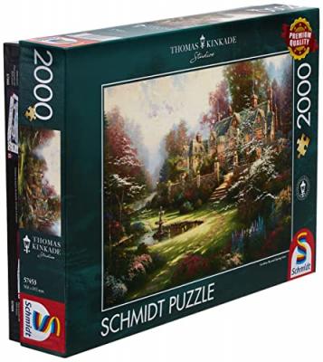 SCHMIDT SPIELE Puzzle 2000 Pi&egrave;ces : Thomas Kinkade : Le Manoir,  