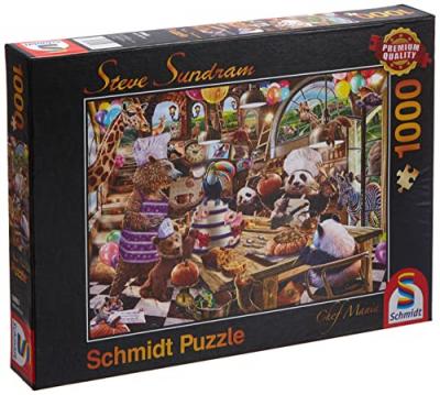 SCHMIDT SPIELE Schmidt 59663 Other License Steve Sundram: Chef Mania Jigsaw Puzzle (1000pc)