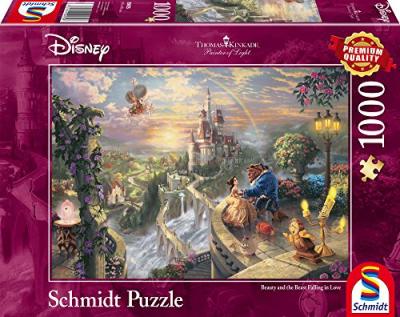 SCHMIDT SPIELE Thomas Kinkade + Disney Puzzle Adulte Disney La Belle Et La Bete- 1000 Pieces