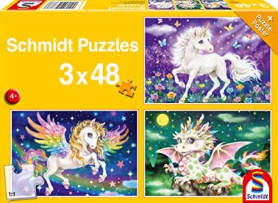 SCHMIDT  Jigsaw Puzzle 3x48pcs (Cr&eacute;atures mythiques)