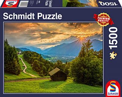 SCHMIDT SPIELE Puzzle Coucher de Soleil sur Wamberg 