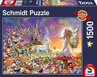  Schmidt spiele- terre magique de conte de f&eacute;es, puzzle de 1500 pi&egrave;ces, 58994, color&eacute;