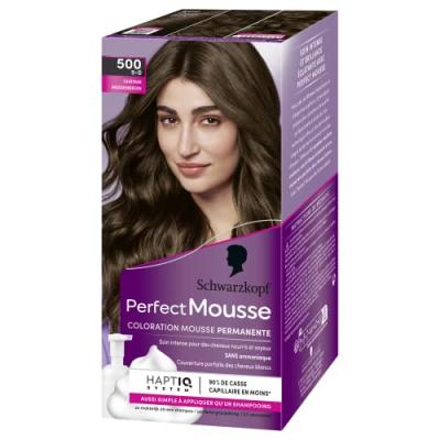 PERFECT MOUSSE Coloration Permanente Ch&acirc;tain 500 Schwarzkopf - La Boite De 92,5 Ml