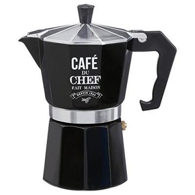 PARIS PRIX Secret de Gourmet - Cafeti&egrave;re en M&eacute;tal Italienne 18cm Noir