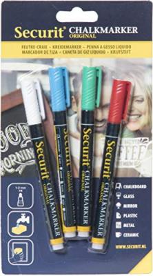 SECURIT  Assortiment De Feutres Craie Liquide - Lot De 4