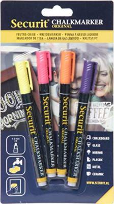 SECURIT Lot De 4 Marqueurs Craie Pointe Fine - 