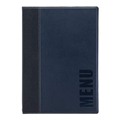  Prot&egrave;ge-Menus Contemporain Securit Bleu - Format A4 - Cuir