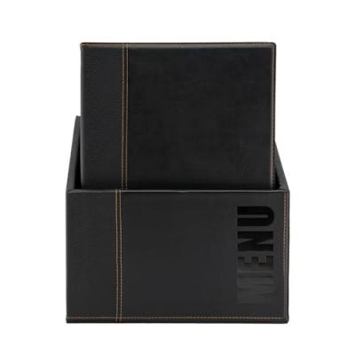 MATERIEL CH PRO Securit Porte-Menu A4 Noirs Avec Bo&icirc;te De Rangement - Lot De 20