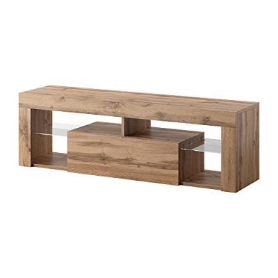 SELSEY  Hugo - Meuble TV/Banc TV (140 cm, Chene Lancaster, sans LED)