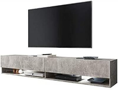 SELSEY  - wander - Meuble tv / Banc tv (b&eacute;ton, 180 cm, &eacute;clairage led)