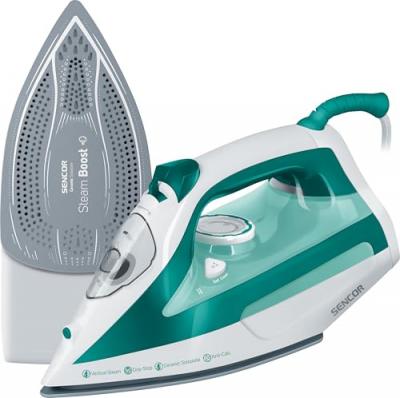 SENCOR  Ssi 6100gr Fer &Agrave; Repasser Vapeur Semelle En C&eacute;ramique 2600 W Vert 