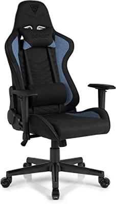 SENSE7  Chaise de Gamer, Noir/Bleu, 43-52 x 69,5 x 57