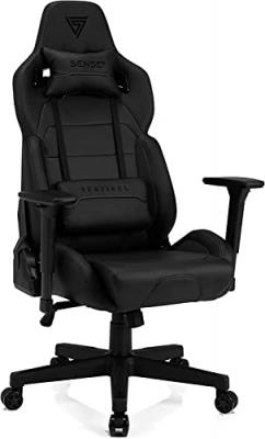 SENSE7  Sentinel Fauteuil gaming - Fauteuil d'ordinateur Fauteuil de bureau HDE Similicuir noir