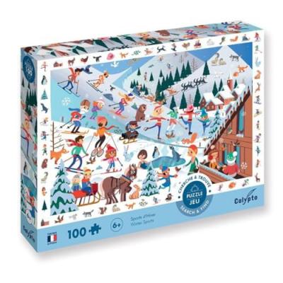 SENTOSPHERE Puzzle 100 pi&egrave;ces SentoSph&egrave;re Cherche et trouve Sports d'Hiver