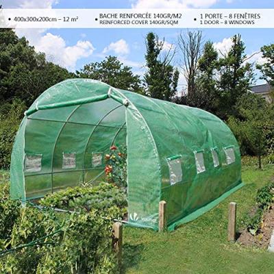 VOUNOT Serre de jardin tunnel 12m2 en acier galvanise- taille : 4x3x2m