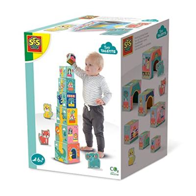 SES CREATIVE Tour de blocs a empiler avec figurines d'animaux SES8710341131425