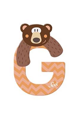 SEVI  animal lettre G 10 cm saumon rose/marron