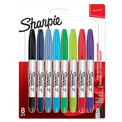 SHARPIE  Twin Tip Uf+f Permanent Markers 8 Units Multicolore