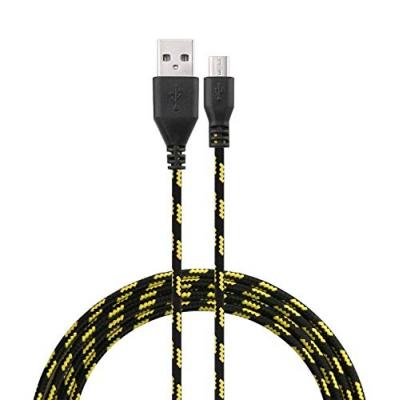  Cable Tresse pour Manette XBox One 3m Universel Chargeur Connecteur Micro USB Tissu Tisse Lacet Fil Nylon (NOIR) 