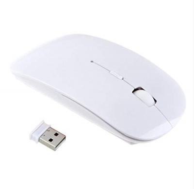 GENERIQUE Souris Ultra Plate pour PC Sans Fil USB Universelle Capteur Optique 3 Boutons Couleurs (BLANC)