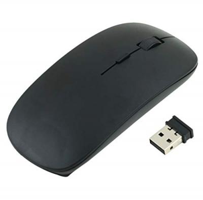 GENERIQUE Souris Ultra Plate pour PC Sans Fil USB Universelle Capteur Optique 3 Boutons Couleurs (NOIR)
