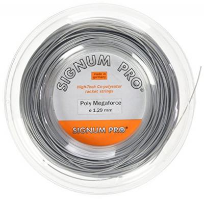 SIGNUM PRO  poly mega force bobine cordage de tennis gris 1,29 mm x 200 m 