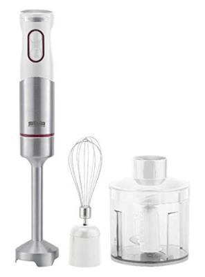 SILVA HOMELINE Homeline SMS 6501 Mixeur plongeant 700 W avec verre doseur, fouet blanc, acier inoxydable