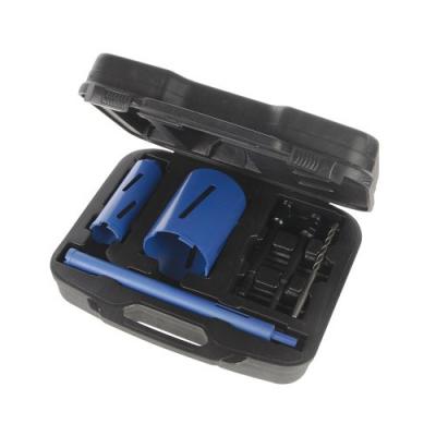 SILVERLINE Scies tr&eacute;pans diamant&eacute;es, coffret 7 pcs 28, 52 et 107 mm - 