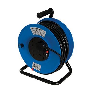 POWERMASTER Silverline - rallonge anglaise sur pied 240V 13 a 50 m 4 prises 934311