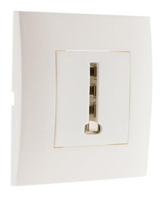 SIMPLEA  Prise TEL. 8 plots pr&ecirc;t &agrave; poser - Blanc - 