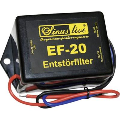 SINUSLIVE Filtre antiparasitage EF20 &ndash; Utilisation jusqu'&agrave; 25A &ndash; Pour c&acirc;bles audio de v&eacute;hicule &ndash; &Eacute;limine les interf&eacute;rences sonores &ndash;  -