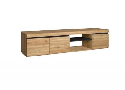 SKRAUT HOME  Meuble TV NATURALE Ch&ecirc;ne/Noir 160x40x41cm
