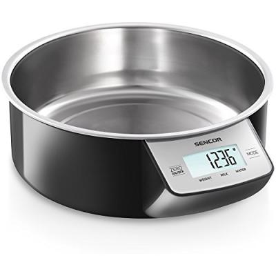 SENCOR  40026614 sks 4030bk balance de cuisine avec plat en acier inoxydable noir
