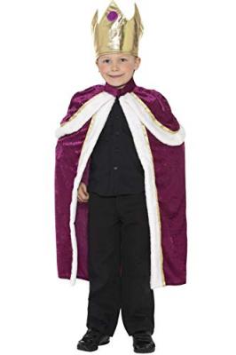 GENERIQUE Smiffy's Costume de roi/reine pour enfant, Mauve, avec robe et couronne