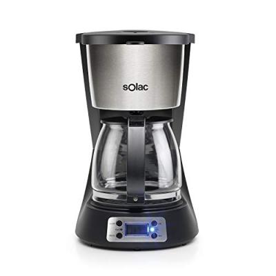 SOLAC Cafetiere CF4031 S92011300 1000W 1.5L Filtre Amovible Programmable Arr&ecirc;t Automatique Inox